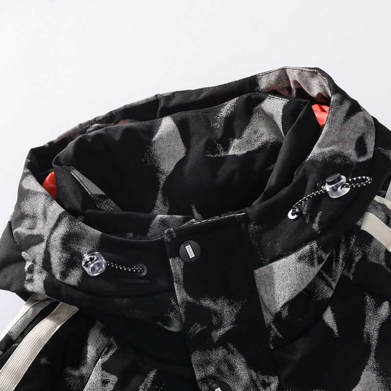 Madingos vyriškos pūkinės striukės žieminės Naujos šiltos storos striukės Laisvalaikio paminkštintos kamufliažinės vyriškos parkinės striukės lauke, atsparios vėjui viršutiniai drabužiai