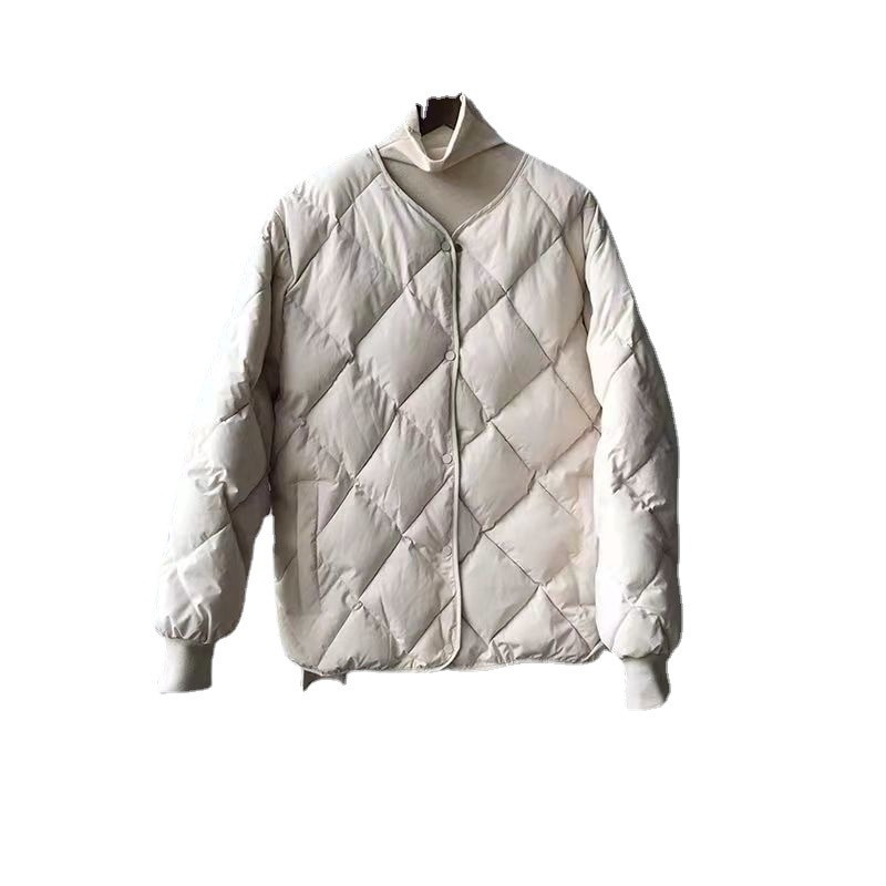 Vienkrāsains Retro kokvilnas mētelis sieviešu dimanta režģis Mode Vienkāršs brīvs ikdienas ziemas jauns stepēts mētelis sieviešu plūdmaiņas