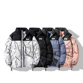 Ανδρικά μπουφάν Winter Casual Parkas Harajuku Print Χνουδωτά Μπουφάν Χοντρά Ζεστά Παλτό Γυναικεία Hip Hop Μόδα Streetwear Ανδρικά