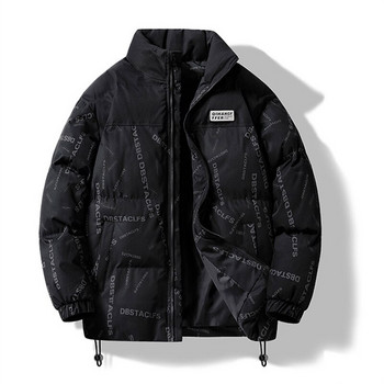 Ανδρικά μπουφάν Winter Casual Parkas Harajuku Print Χνουδωτά Μπουφάν Χοντρά Ζεστά Παλτό Γυναικεία Hip Hop Μόδα Streetwear Ανδρικά