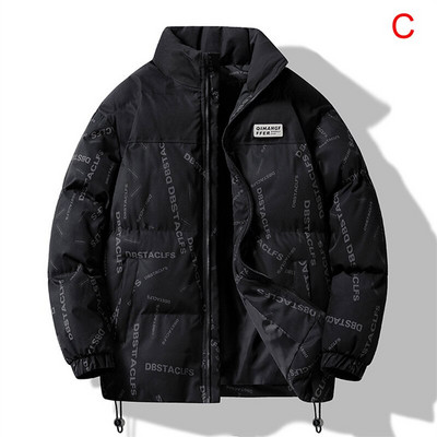 Ανδρικά μπουφάν Winter Casual Parkas Harajuku Print Χνουδωτά Μπουφάν Χοντρά Ζεστά Παλτό Γυναικεία Hip Hop Μόδα Streetwear Ανδρικά