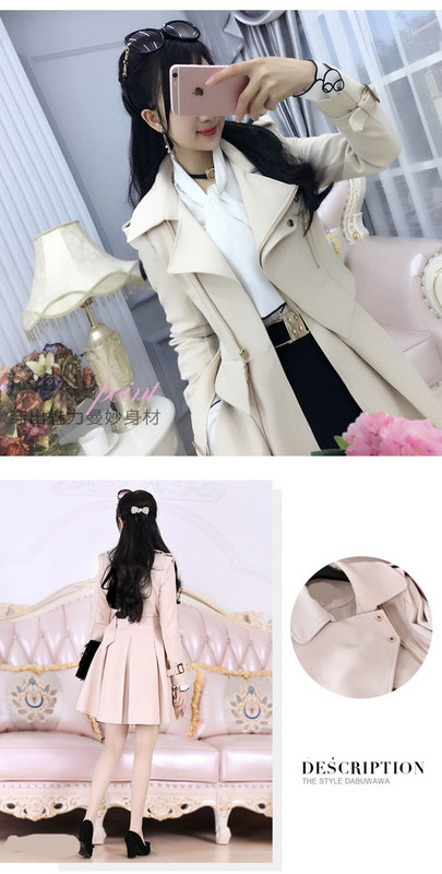 Sieviešu vējjaka Trench 2022, pavasara rudens bēšs britu mētelis, plāns, jauns vienkrāsains