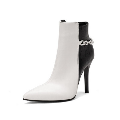 Liela izmēra 48 puszābaki sievietēm 2022. gada rudens un ziemas modes augstpapēžu kurpes ar smailiem purngaliem, jauktas krāsas rāvējslēdzēju etniskā stila laivas