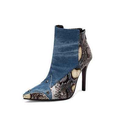 Liela izmēra 48 puszābaki sievietēm 2022. gada rudens un ziemas modes augstpapēžu kurpes ar smailiem purngaliem, jauktas krāsas rāvējslēdzēju etniskā stila laivas