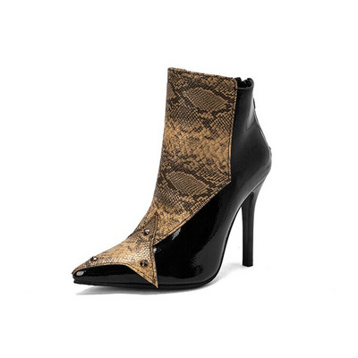 Liela izmēra 48 puszābaki sievietēm 2022. gada rudens un ziemas modes augstpapēžu kurpes ar smailiem purngaliem, jauktas krāsas rāvējslēdzēju etniskā stila laivas