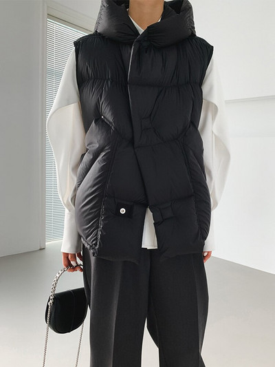 Lagabogy 2022 augstākās kvalitātes sieviešu jaka bez piedurknēm, brīva veste ar kapuci, ikdienas virsdrēbes sieviešu ziemas 90% balta pīles dūnu veste