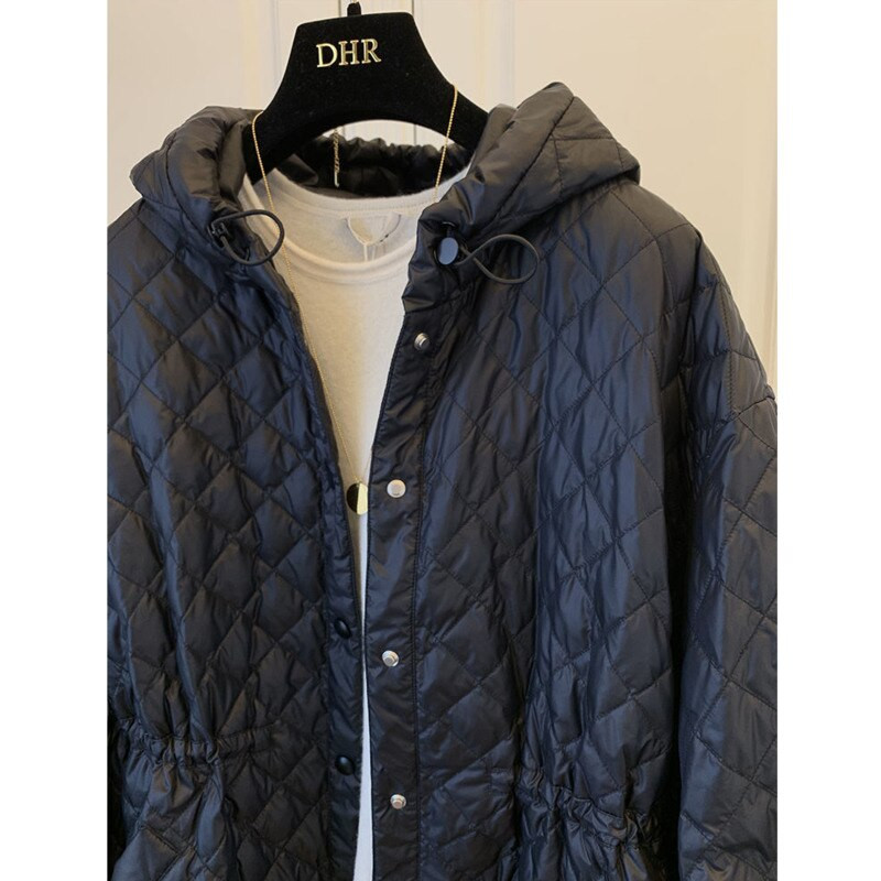 Pamučna jakna s kapuljačom Ženska zimska dijamantna jakna 2021. Opušteni ležerni kaput u korejskom stilu Lagana tanka gornja odjeća Abrigo Mujer