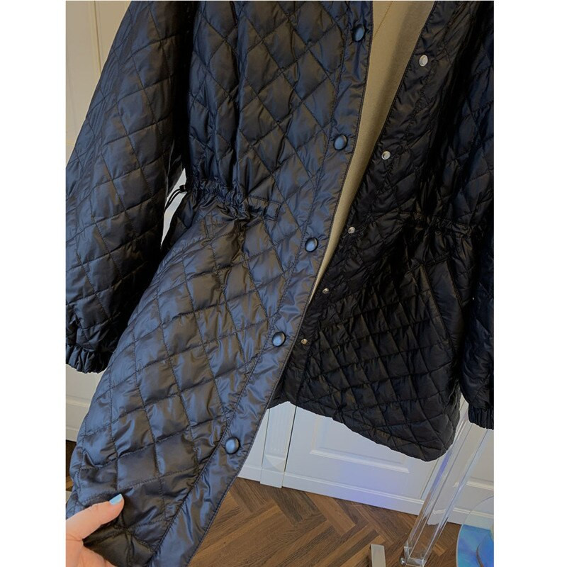 Pamučna jakna s kapuljačom Ženska zimska dijamantna jakna 2021. Opušteni ležerni kaput u korejskom stilu Lagana tanka gornja odjeća Abrigo Mujer