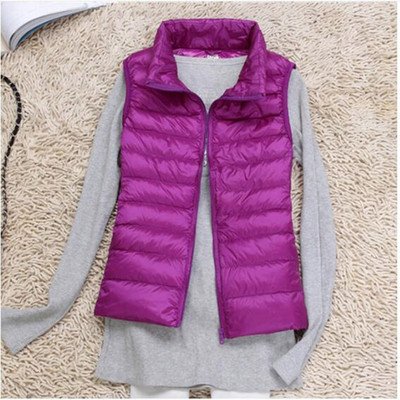 Zīmolu sieviešu sieviešu bezpiedurkņu īpaši vieglas dūnu vestes, šaura jaka Girl Plus viegla, vēja necaurlaidīga silta veste