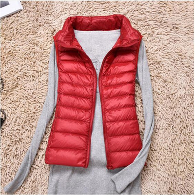 Zīmolu sieviešu sieviešu bezpiedurkņu īpaši vieglas dūnu vestes, šaura jaka Girl Plus viegla, vēja necaurlaidīga silta veste