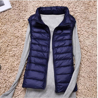 Zīmolu sieviešu sieviešu bezpiedurkņu īpaši vieglas dūnu vestes, šaura jaka Girl Plus viegla, vēja necaurlaidīga silta veste