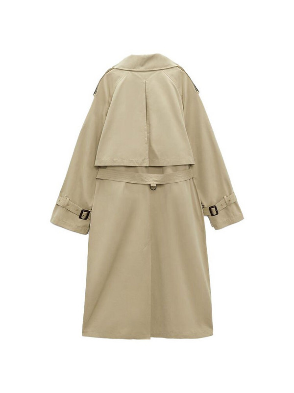 Ženska jesenska nova moda 2022. Široki trenčkot s duplim hlačama Vintage ženski kaput s remenom i dugim rukavima, šik kaput
