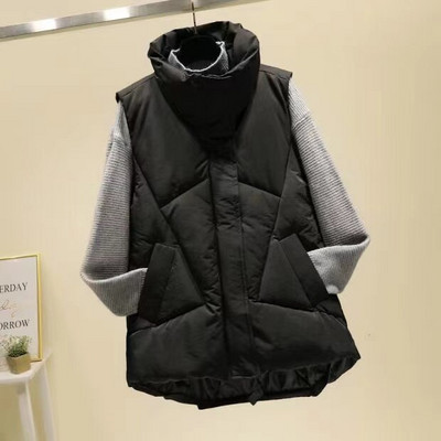 2022. gada lielizmēra ziemas dūnu veste sievietēm, ikdienišķa jaka bez piedurknēm, ziemas gara, ķermenim silta veste bez piedurknēm