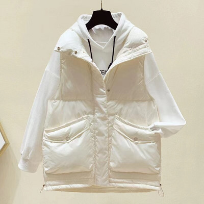 2022. gada lielizmēra ziemas dūnu veste sievietēm, ikdienišķa jaka bez piedurknēm, ziemas gara, ķermenim silta veste bez piedurknēm