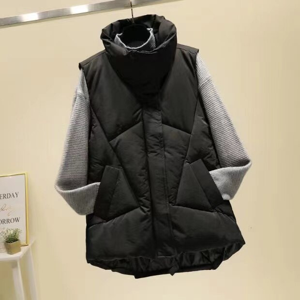 2022. gada lielizmēra ziemas dūnu veste sievietēm, ikdienišķa jaka bez piedurknēm, ziemas gara, ķermenim silta veste bez piedurknēm