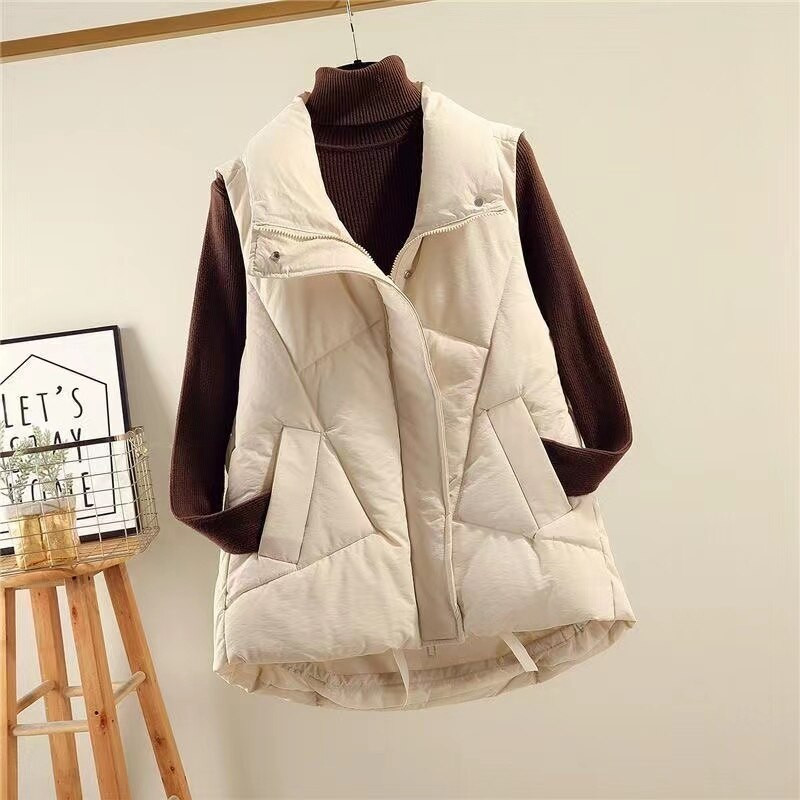 2022. gada lielizmēra ziemas dūnu veste sievietēm, ikdienišķa jaka bez piedurknēm, ziemas gara, ķermenim silta veste bez piedurknēm
