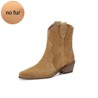 2022. gada ziemas klasiskie Chelsea zābaki sievietēm Govs zamšādas smails purngals, ķīļpapēžu zābaki, vienkārši, ērti sieviešu kovboju zābaki