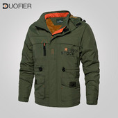 Muška parka, debela, topla krznena vojna jakna s kapuljačom, muška zimska, nova vanjska jakna, planinarenje, kampiranje, planinarenje, skijanje, vanjska odjeća