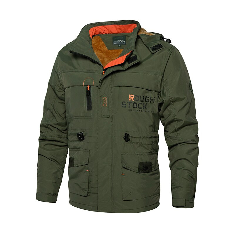 Muška parka, debela, topla krznena vojna jakna s kapuljačom, muška zimska, nova vanjska jakna, planinarenje, kampiranje, planinarenje, skijanje, vanjska odjeća