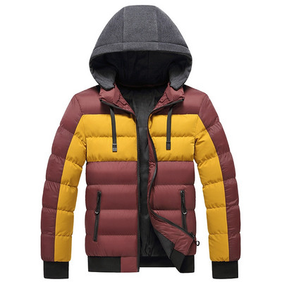 Muške parke, zima 2022., potpuno nove ležerne, tople, debele jakne otporne na vjetar Patchwork parka, muška jesenska samostojeća ovratnica, modni kaput s kapuljačom