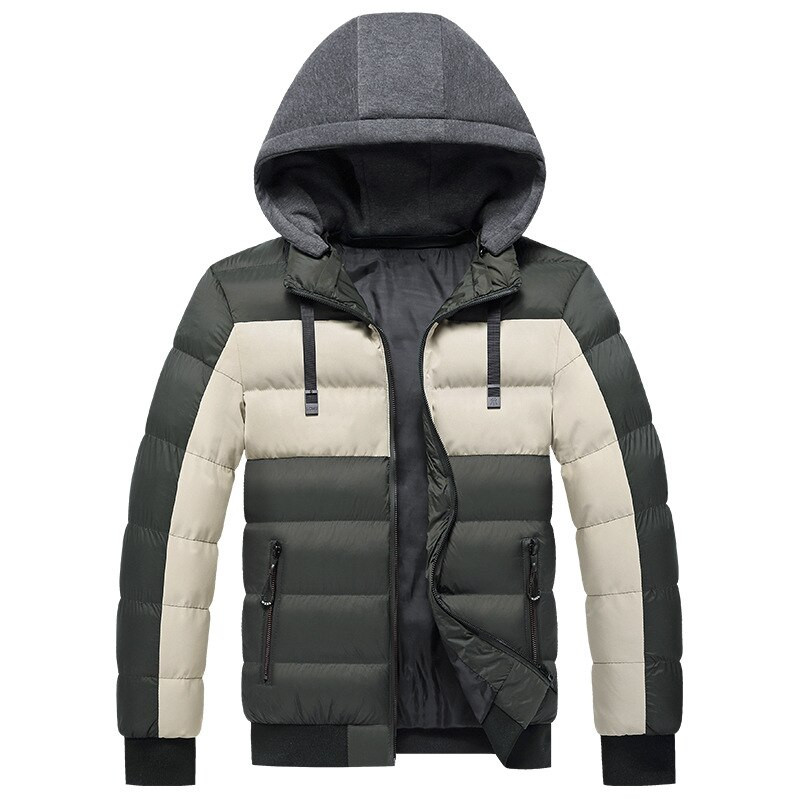 Muške parke, zima 2022., potpuno nove ležerne, tople, debele jakne otporne na vjetar Patchwork parka, muška jesenska samostojeća ovratnica, modni kaput s kapuljačom