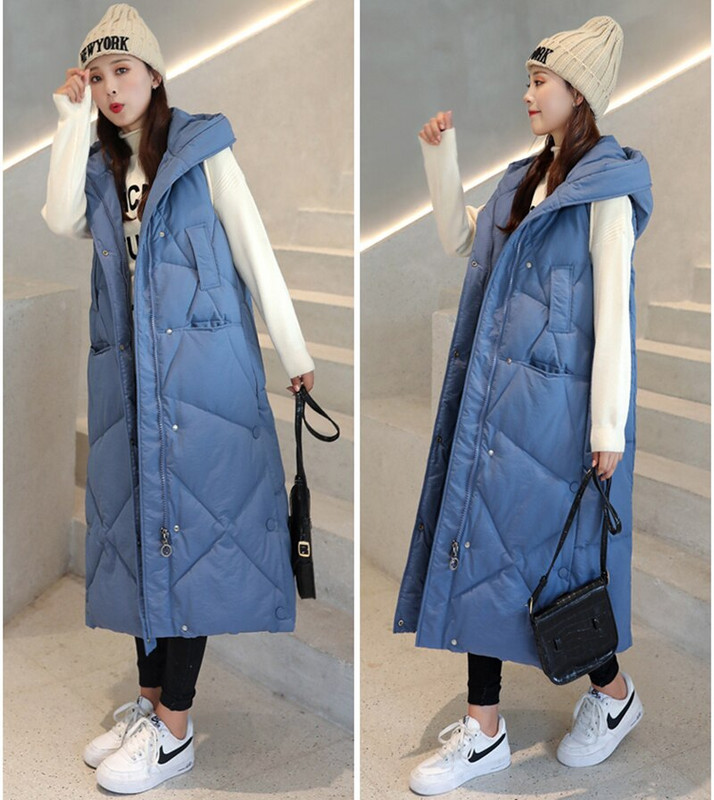 2022. g. Jaunas X garās vestes ar kapuci Parkas Modes ziemas jaka sievietēm ikdienišķa bieza dūnu kokvilnas ziemas mētelis sieviešu silta veste