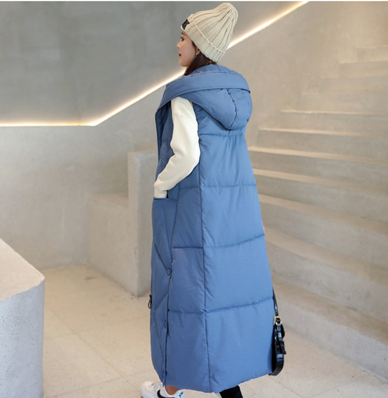 2022. g. Jaunas X garās vestes ar kapuci Parkas Modes ziemas jaka sievietēm ikdienišķa bieza dūnu kokvilnas ziemas mētelis sieviešu silta veste