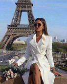 Sieviešu vintage divrindu mētelis ar baltu jostu, tievs garais mētelis sievietēm ziemas biroja masīvs mētelis