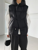 2022. gada jauns rudens ziemas kapuci 90% baltas pīles dūnu veste sieviešu lielizmēra biezas, vienkāršas, ikdienišķas formas veste