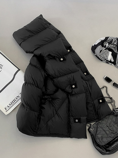 2022. gada jauns rudens ziemas kapuci 90% baltas pīles dūnu veste sieviešu lielizmēra biezas, vienkāršas, ikdienišķas formas veste