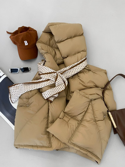 2022. gada jauns rudens ziemas kapuci 90% baltas pīles dūnu veste sieviešu lielizmēra biezas, vienkāršas, ikdienišķas formas veste