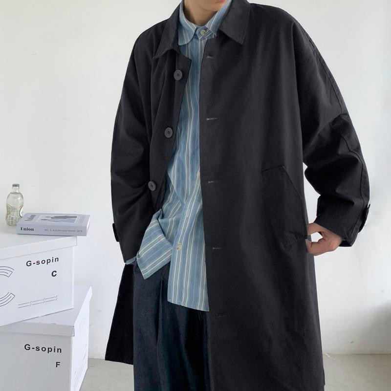 Meesterõivad 2022. aasta sügismood Uued üherealised kaevikuriided Meeste pikk mantel Lahtine mantel Trend Ilus vabaaja tuuletõke