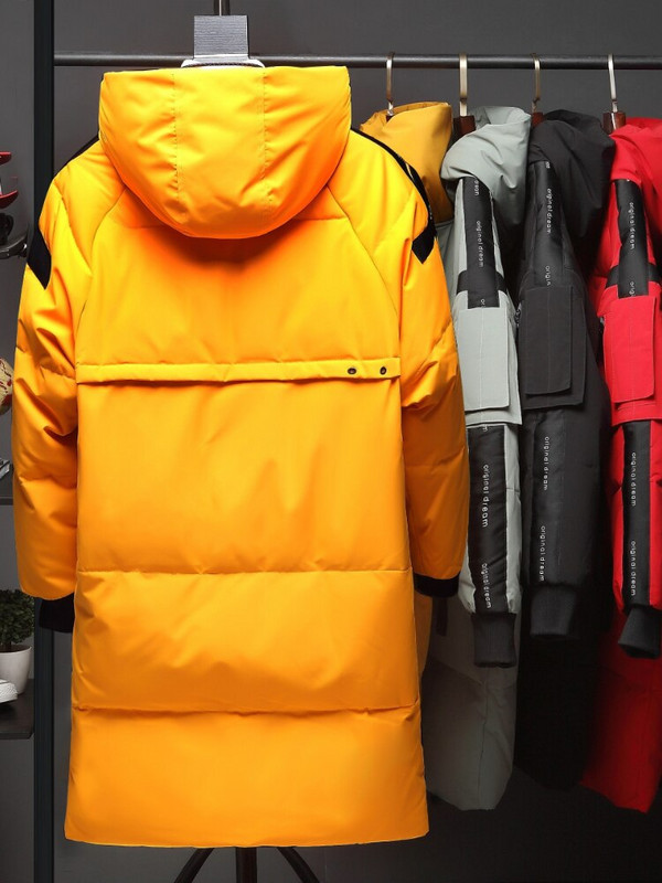 Vīriešu ziemas jauna dūnu jaka ar kapuci gara stila vīriešu un sieviešu tāds pats dūnu mētelis pusaudžiem modes balti pāri ar dūnu jaku