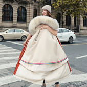 Nova ženska zimska jakna 2022. Dugi kaput Ležerna parka Parka s kapuljačom s kožnom podstavom koja se može skinuti Pamuk Deblja topla jakna Mujer Kaputi