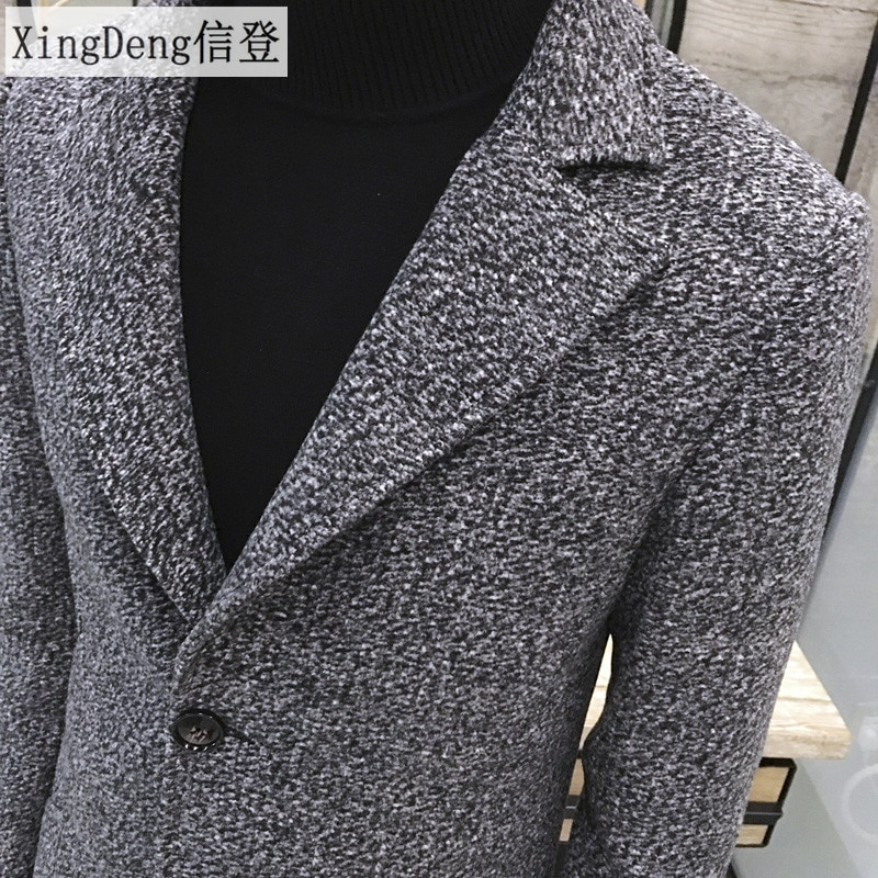 Vīriešu gari ikdienas mēteļi Vīriešu bieza vilna tranšeja apkakle Pavasara rudens mētelis Liela izmēra 5XL modes silts mētelis