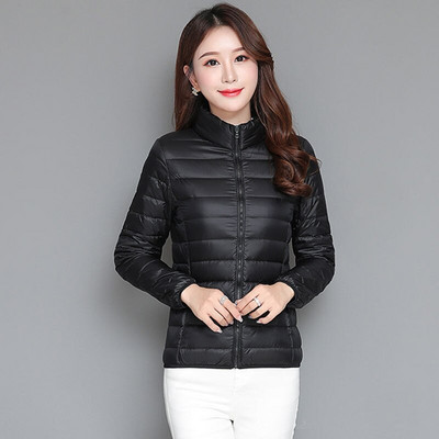 Sieviešu ziemas īpaši viegla dūnu jaka Balta pīļu dūnu jaka ar kapuci garām piedurknēm silts mētelis Parka sieviešu pārnēsājams virsdrēbes