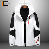 Jachete de puf pentru bărbați de iarnă 2022 Jachete puf cu glugă ocazională Jachetă de puf de rață albă în aer liber anti-vânt, pălărie detașabilă pentru bărbați.