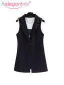 Aelegantmis klasiska garā veste sievietēm elegants uzvalks veste pavasara rudens bezpiedurknēm jakas Virsdrēbes Biroja dāmu tieva veste