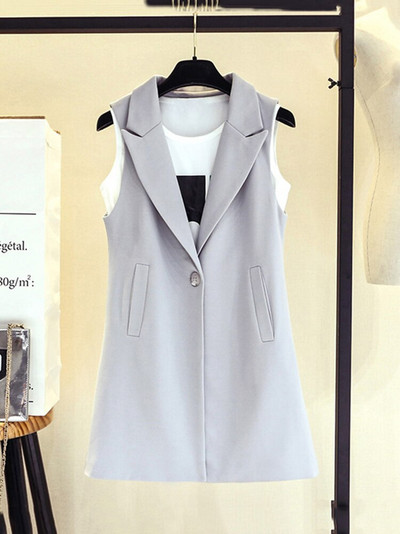 Aelegantmis klasiska garā veste sievietēm elegants uzvalks veste pavasara rudens bezpiedurknēm jakas Virsdrēbes Biroja dāmu tieva veste