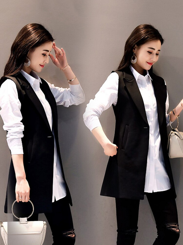 Aelegantmis klasiska garā veste sievietēm elegants uzvalks veste pavasara rudens bezpiedurknēm jakas Virsdrēbes Biroja dāmu tieva veste