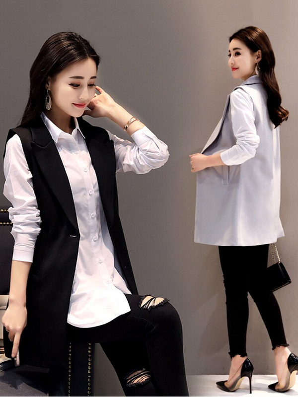 Aelegantmis klasiska garā veste sievietēm elegants uzvalks veste pavasara rudens bezpiedurknēm jakas Virsdrēbes Biroja dāmu tieva veste