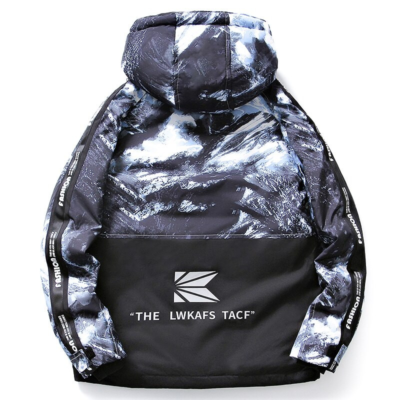 Zimska muška ležerna donja jakna s kapuljačom Parke muški topli kaput otporan na vjetar Deblje jakne s patentnim zatvaračem Muške modne pufer jakne Harajuku