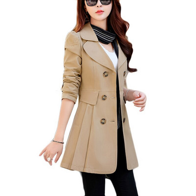 Pavasara rudens jauns vējjakas mētelis sieviešu modes plāni garie mēteļi sieviešu ikdienas melni mēteļi ar augstu jostasvietu a307