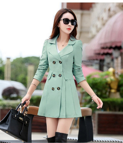 Pavasara rudens jauns vējjakas mētelis sieviešu modes plāni garie mēteļi sieviešu ikdienas melni mēteļi ar augstu jostasvietu a307