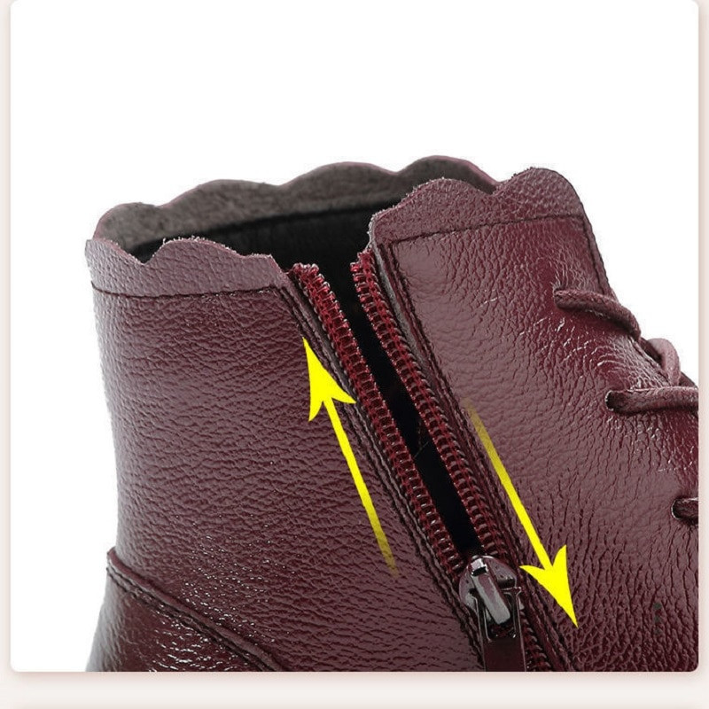 Ikdienas mežģīņu zābaki Sieviešu apavi pavasara rudens Oksfordas apavi Plakani ādas apavi Sieviešu īsi plīša zābaki Melni zābaki ar rāvējslēdzēju