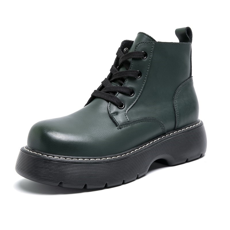 Sieviešu zābaciņi, 2022. gada jauni retro, bieza zole, britu stila sieviešu puszābaki ar lielu galvu, šņorzābaki, sieviešu martona zābaki