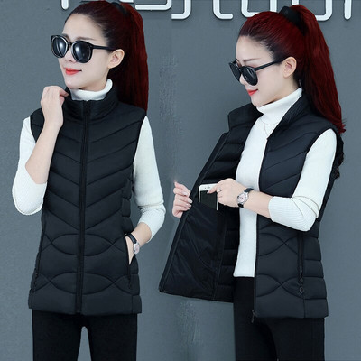 Ženske zimske tople pamučno podstavljene napuhane jakne bez rukava Parke Jakna Prsluk Debeli ženski vjetrovki Punji kaput