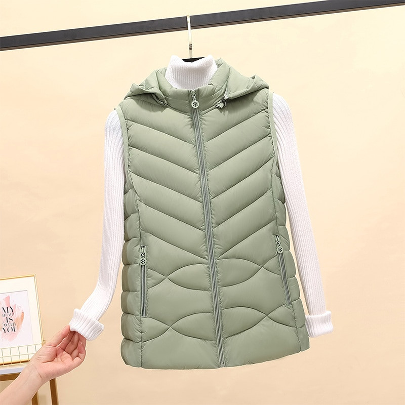 Ženske zimske tople pamučno podstavljene napuhane jakne bez rukava Parke Jakna Prsluk Debeli ženski vjetrovki Punji kaput