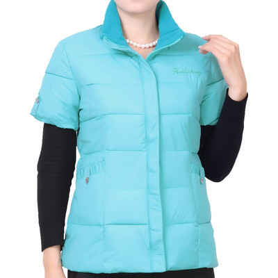 Zīmoli Kokvilnas Sieviešu Veste Ziemas Īss Virsdrēbes Veste Cieta Bieza Saglabā siltumu Puspiedurknes Jakas Maskēšanās veste Liela izmēra