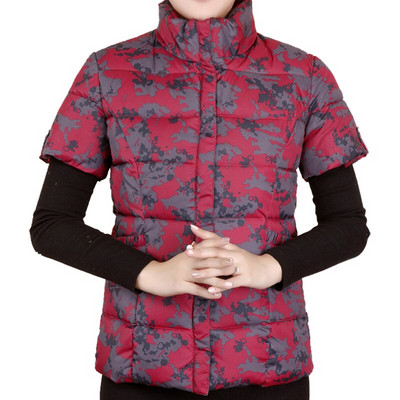 Zīmoli Kokvilnas Sieviešu Veste Ziemas Īss Virsdrēbes Veste Cieta Bieza Saglabā siltumu Puspiedurknes Jakas Maskēšanās veste Liela izmēra